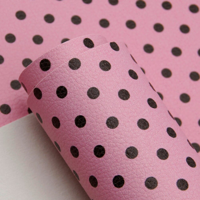 Crafters' Delight: Premium Polka Dot Faux Leather Fabric, 20*34 inches