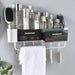 Wall-Mounted Gray/Green Storage Unit with Drawers, Hooks, and Aromatherapy Slot - Maximize Your Space Organization