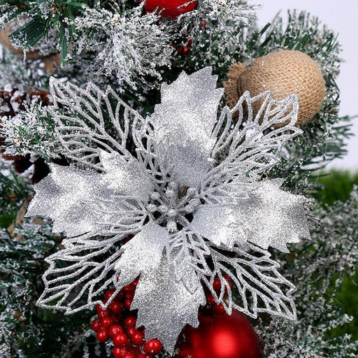 Glittery Christmas Flower Collection - Set of 5