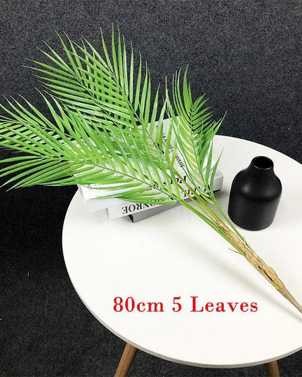 Lush Oasis 96cm Faux Palm Tree with Monstera Leaves - Chic Indoor Decor