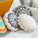 Moroccan Elegance Circular Embroidered Pillow Cover for Stylish Home Décor
