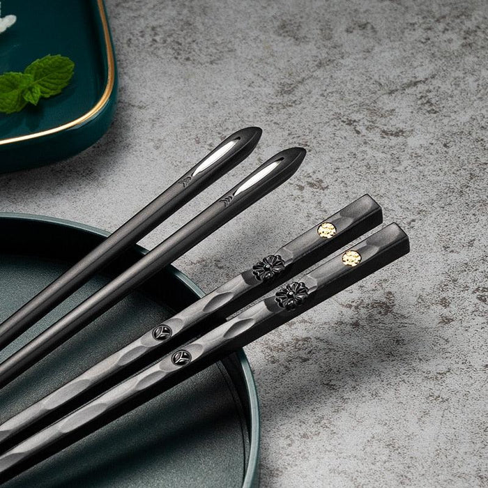 Eco-Friendly Stainless Steel Sushi Chopsticks - Set of 5 Pairs