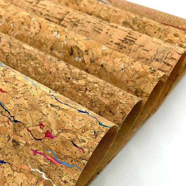 Patterned Cork Leather Fabric for DIY Crafts - 20cm x 120cm