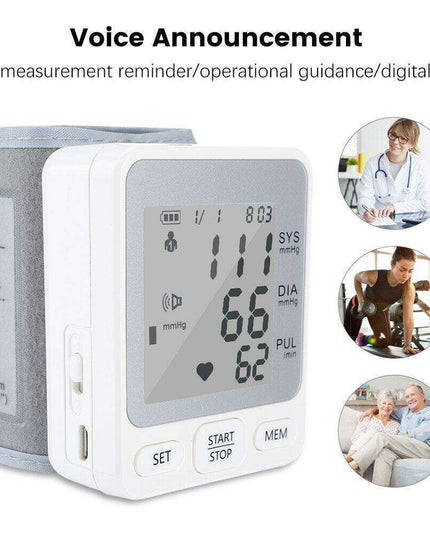 Voice-Activated Wireless Blood Pressure Monitor with USB Recharge - Simplified Health Tracking