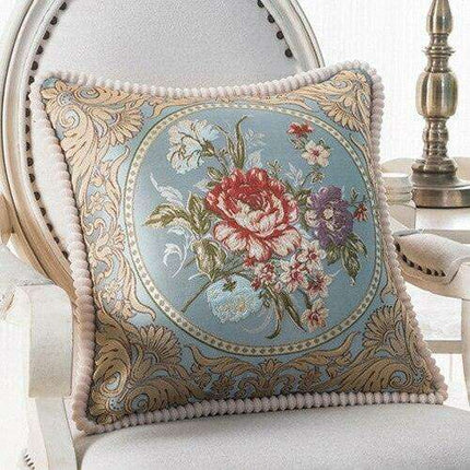 Elegant Handmade Beaded Jacquard Pillow Cover - Stylish Home Decor Accent 48x48cm