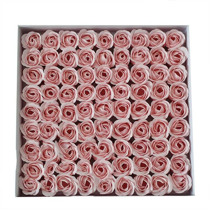 81-Piece Soap Rose Tray with Paper Gift Box - Valentine's Day Edition
