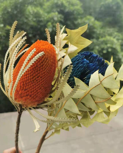 Eternal Banksia Pagoda Floral Arrangement - 30cm Unique Organic Centerpiece for Home and Special Events
