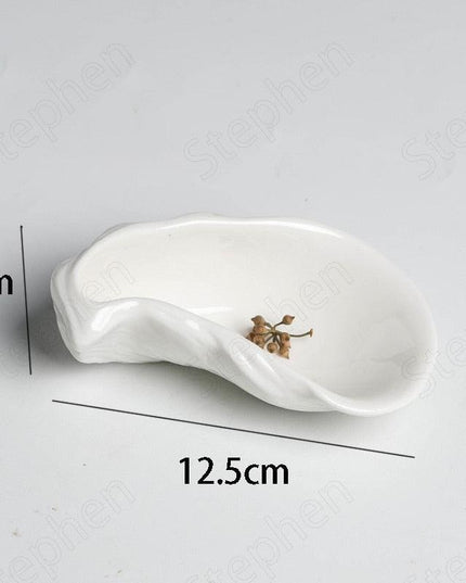 Nordic Elegance Ceramic Oyster Shell Serving Dish