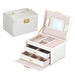 Girls' Portable PU Leather Jewelry Box with Multi-Layer Storage System