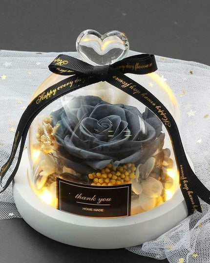 Timeless Elegance Glass Rose Showcase - A Symbol of Love and Grace