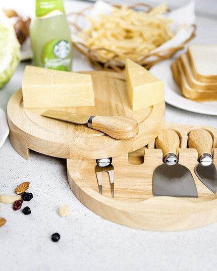 Gourmet Cheese Lover's Elite Stainless Steel Knife Set with Elegant Wood Handles - Perfect for Entertaining