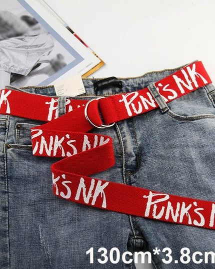 Trendy Unisex Harajuku Letter Printed Canvas Belt - Essential Accessory for Style Aficionados