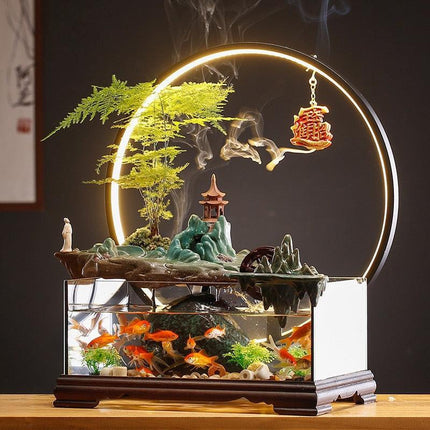 Tranquil Oasis Asian Spring Valley Serenity Fountain