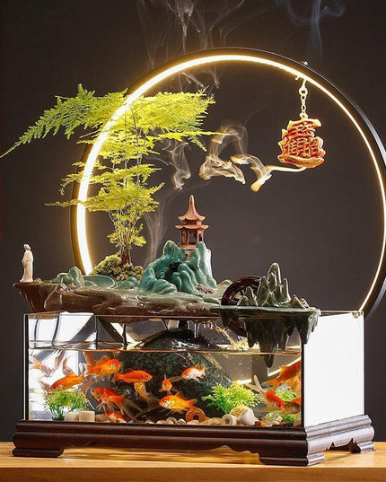 Tranquil Oasis Asian Spring Valley Serenity Fountain