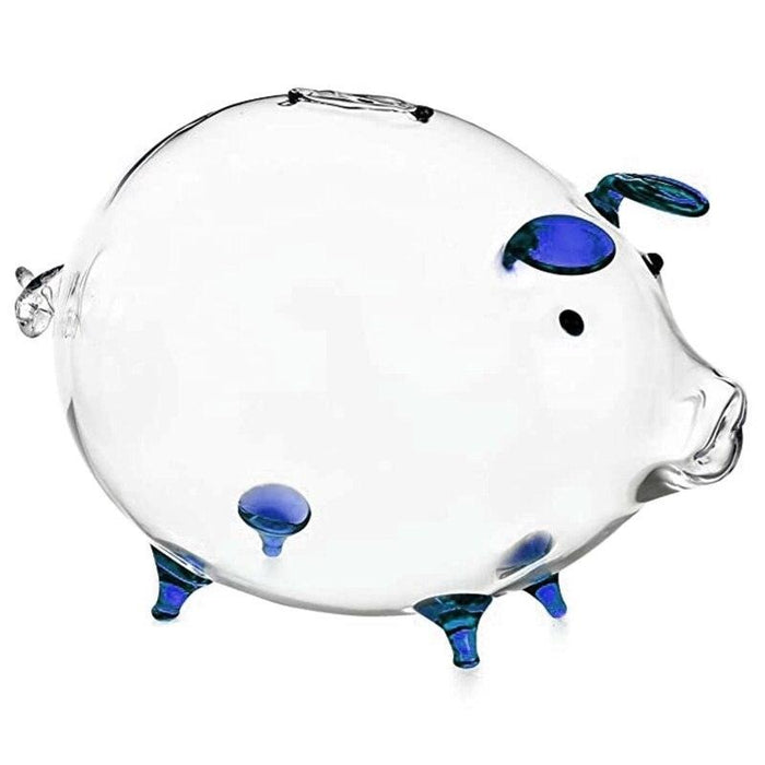 Transparent Glass Piggy Bank - Elegant Coin Collection and Wealth Display