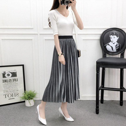 Chic Black Vintage A-Line Midi Skirt - Must-Have Winter Wardrobe Essential