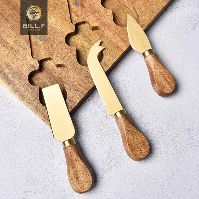 Luxury Bamboo Cheese Board Set with Premium Knife Collection