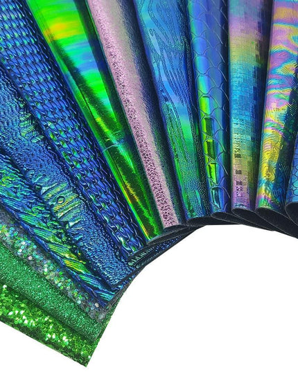 Lustrous Green Glitter Snake Skin Faux Leather Bow Crafting Kit