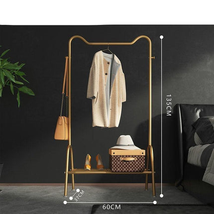 Chic Golden Steel Pipe Garment Drying Rack for Stylish Home Organization