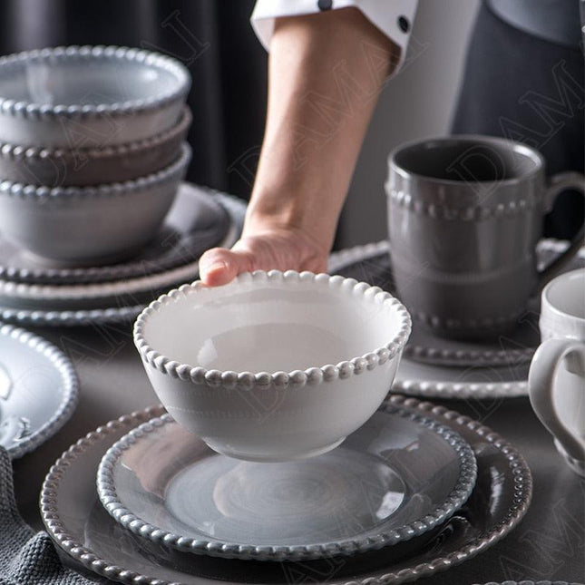 Elegant European Ceramic Dish Set of 4 pcs for Upscale Dining Experiences