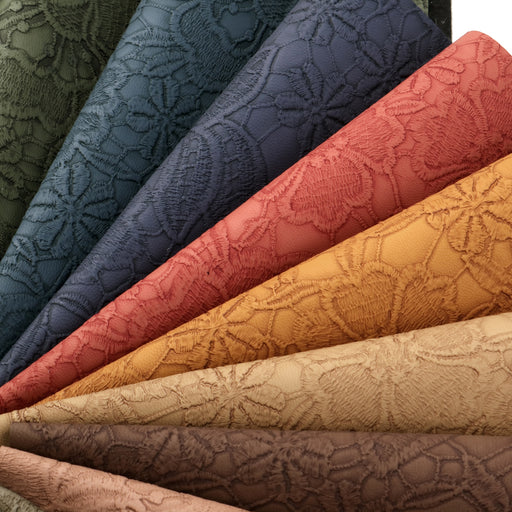 Sophisticated Floral Faux Leather Crafting Sheets with Unique Texture