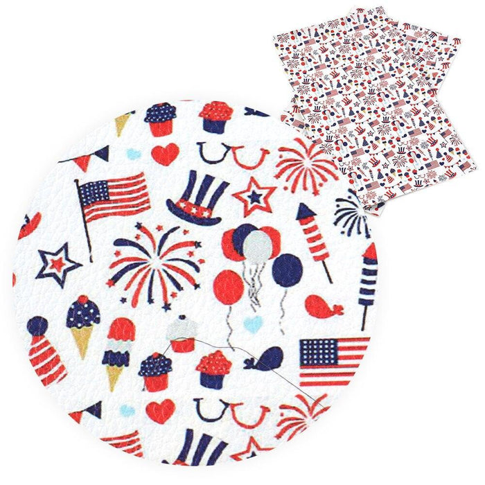 Patriotic Faux Leather Crafting Material - 20*33cm