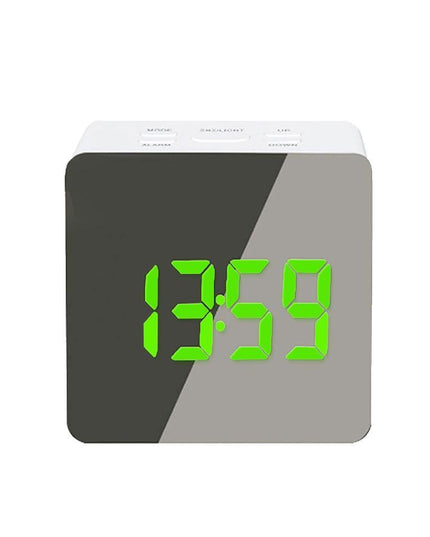 Sleek Curved LED Digital Alarm Clock with Thermometer and Custom Snooze Settings