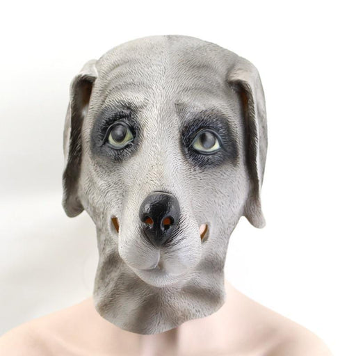 PVC Halloween Mask - Gray Dog Head Horror Mask for Adults