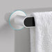 Sleek Grey and Black Kitchen and Bathroom Towel Rack with Hooks, 26.5*5.5cm