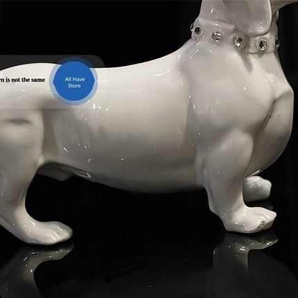 Dachshund Elegance: Exquisite Ceramic Guardian Statue for Timeless Home Decor