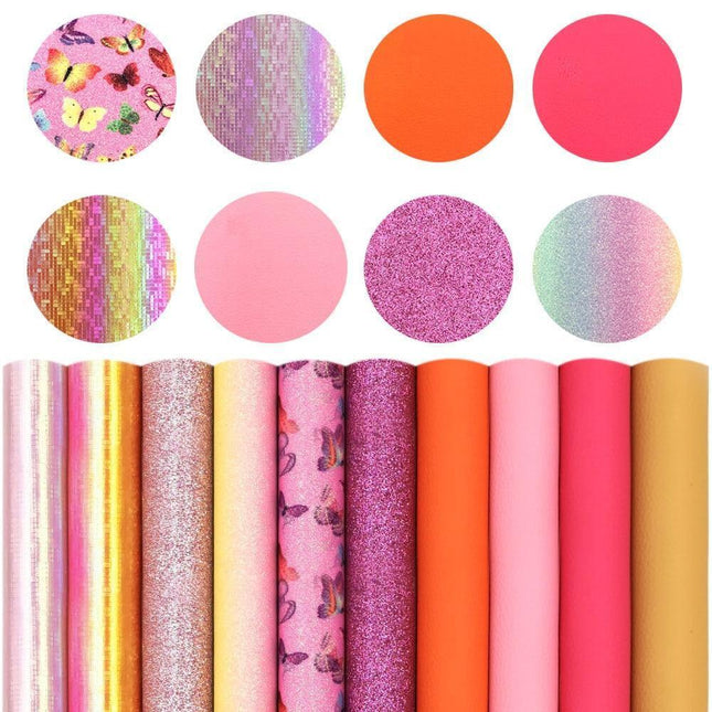 Chic Blossom Glitter Fabric Set: Luxe Materials for Stylish DIY Creations