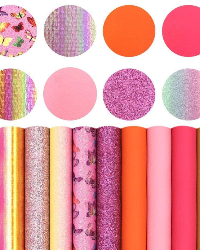 Chic Blossom Glitter Fabric Set: Luxe Materials for Stylish DIY Creations