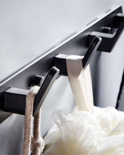 Chic Wall-Mounted Storage Organizer with Hooks and Shelf - Sleek Home Organization Solution