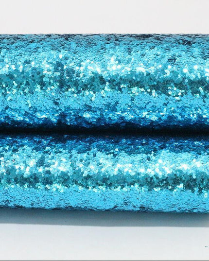 Sparkling Chunky Glitter Faux Leather Sheet - Ideal for Creative DIY Projects