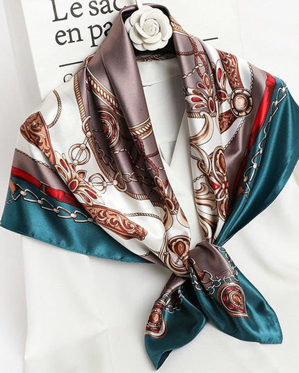 Elegant 90x90cm Silk-Feel Scarf for Women - Luxurious and Versatile Accessory