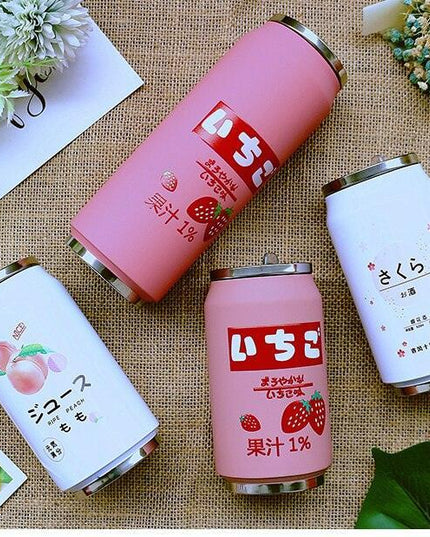 Stylish Stainless Steel Insulated Water Bottle with Colorful Straw - 350ml & 500ml Options