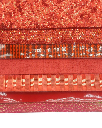 Crimson Glitter Faux Leather Crafting Sheets: Unleash Your Imagination