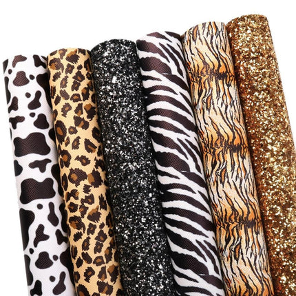 Chic Leopard Print Faux Leather Crafting Kit - Essential DIY Supplies