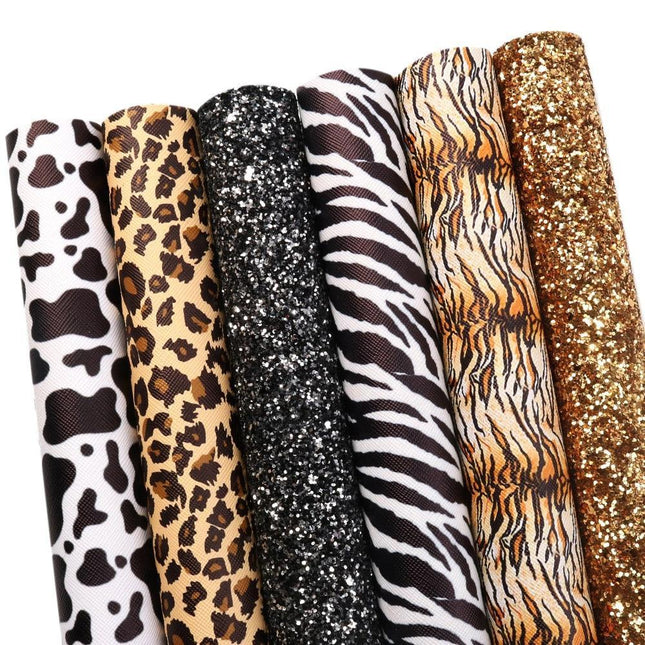 Chic Leopard Print Faux Leather Crafting Kit - Essential DIY Supplies