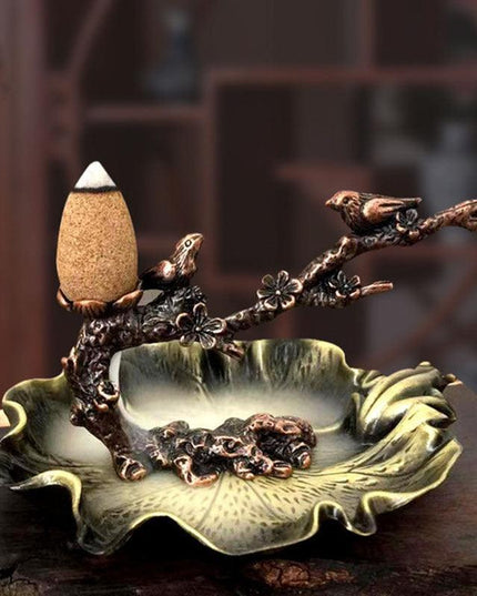 Lotus Blossom Serenity Incense Set with Elegant Plum Branch Design and Relaxation Essentials