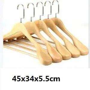 Premium Extra-Wide Wooden Hangers with Non-Slip Features for Stylish Closet Management