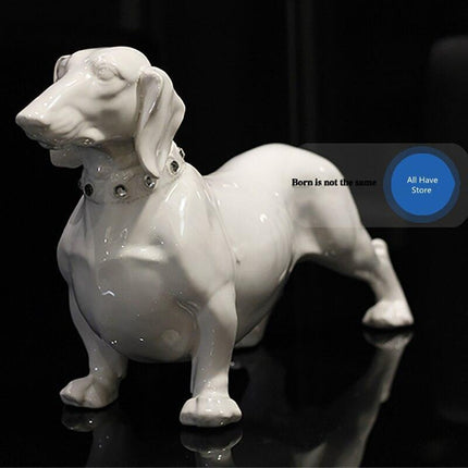 Dachshund Elegance: Exquisite Ceramic Guardian Statue for Timeless Home Decor