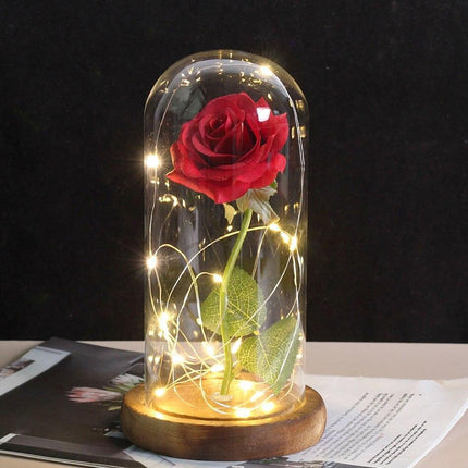 Eternal Rose LED Glass Dome for Enchanting Decor