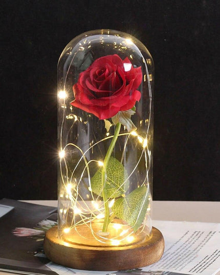 Eternal Rose LED Glass Dome for Enchanting Decor