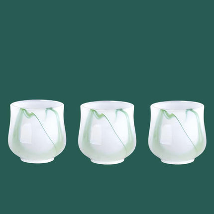 Luxurious Jade Porcelain 80ml Teacup Set - Chinese Kung Fu Tea Gift Ensemble