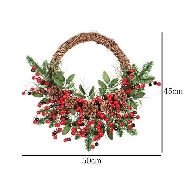 Christmas Wreath Making Kit with Pine Cones, Berries, and Rattan - DIY Holiday Home Decor Kit