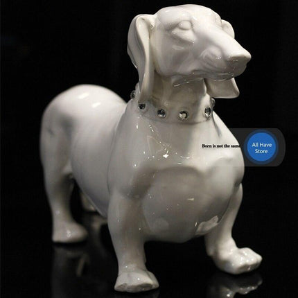 Dachshund Elegance: Exquisite Ceramic Guardian Statue for Timeless Home Decor