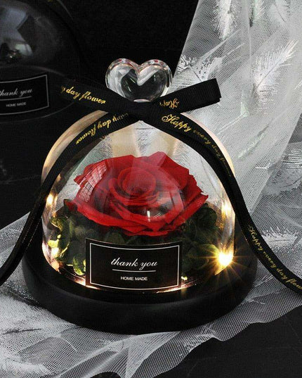 Timeless Elegance Glass Rose Showcase - A Symbol of Love and Grace