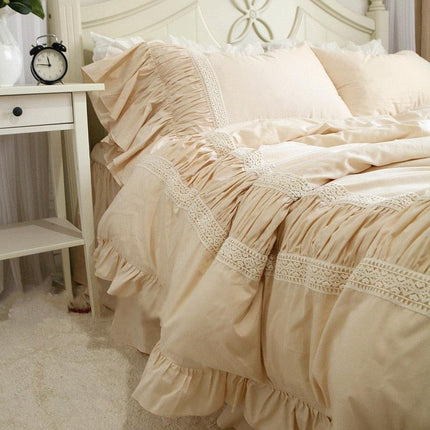 Elegance Redefined: Handcrafted Botanica Lace Bedding Collection in 100% Cotton