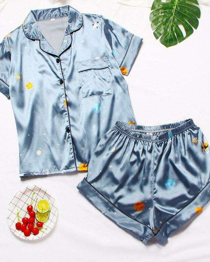 Cozy Chic: Women's Relaxed Fit Short Sleeve Pajama Set for Stylish Evenings